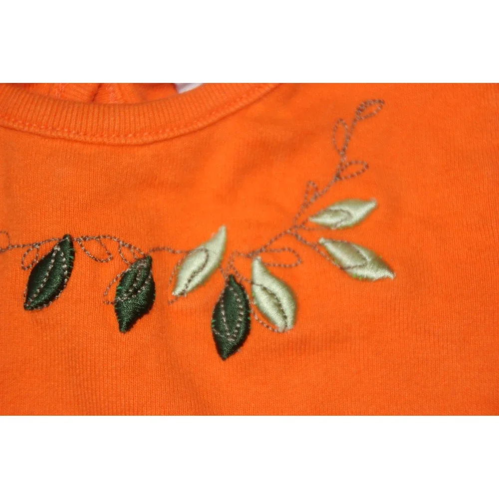 Baby GAP Orange‎ Giraffe Embroidered Long Sleeve Top Shirt 6-12 Months